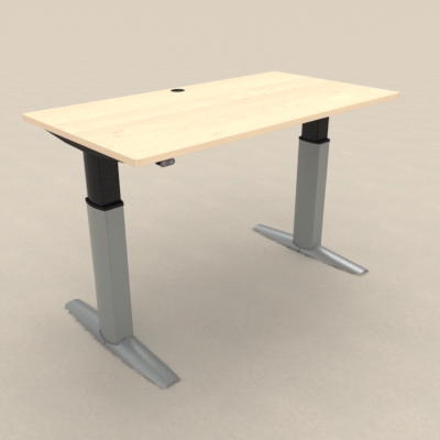 Electric Adjustable Desk | 150x80 cm | Maple with silver frame