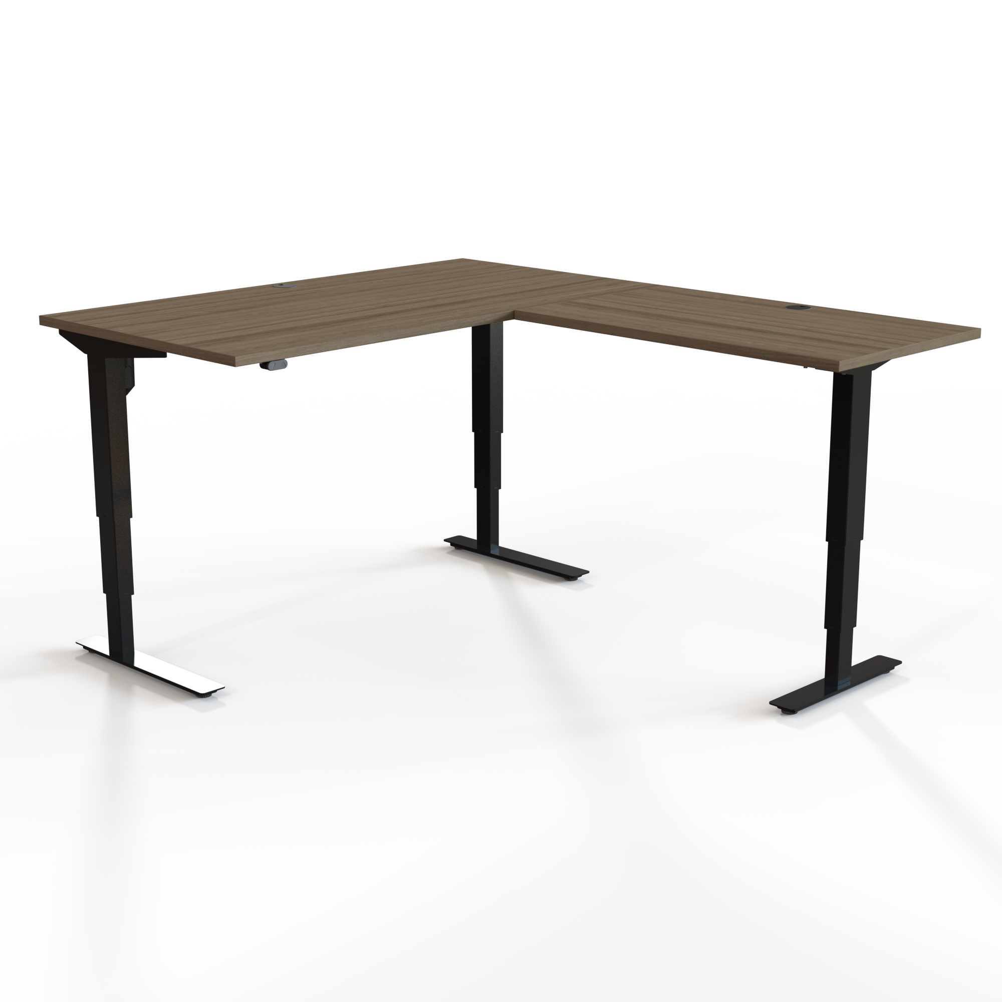 Electric Adjustable Desk | 150x80 cm | Walnut with black frame