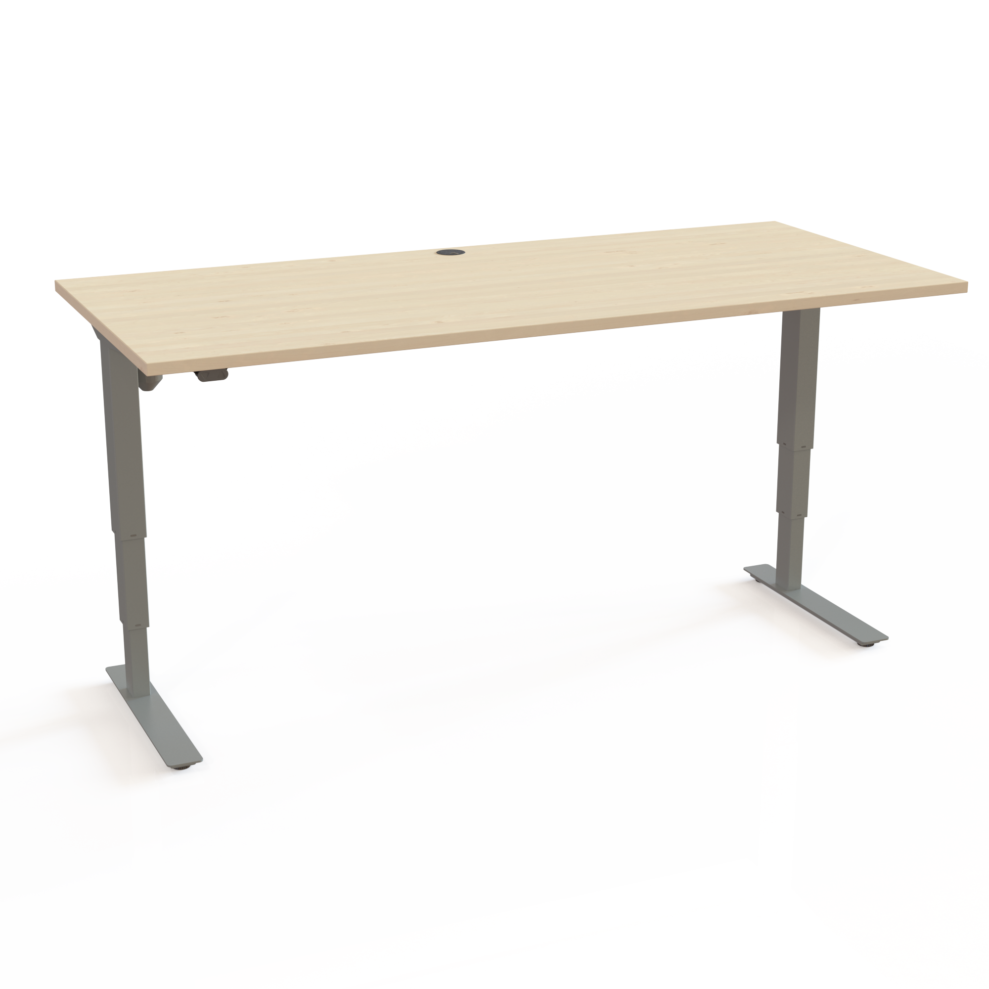 Electric Adjustable Desk | 180x80 cm | Maple with silver frame