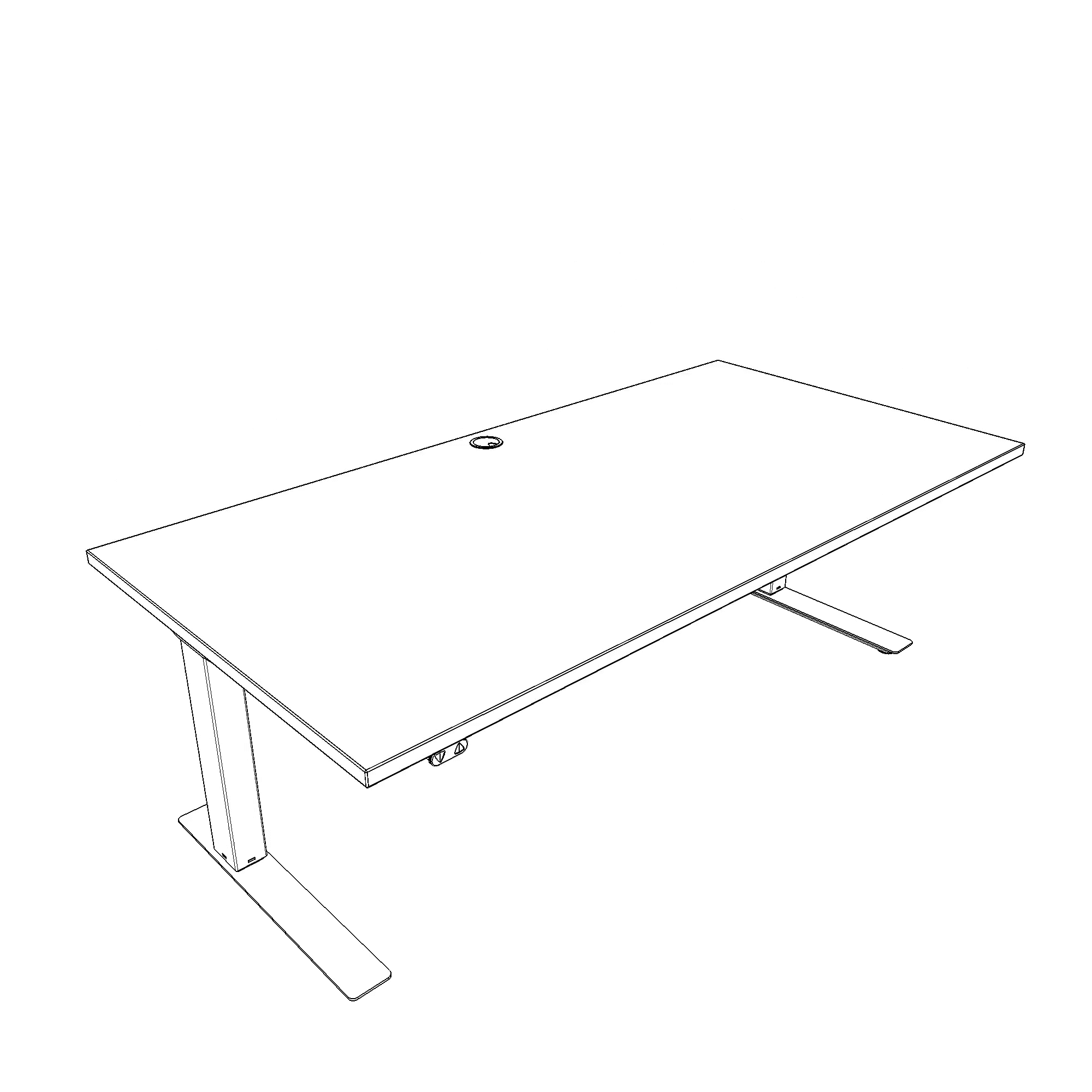 Electric Adjustable Desk | 150x60 cm | Walnut with silver frame