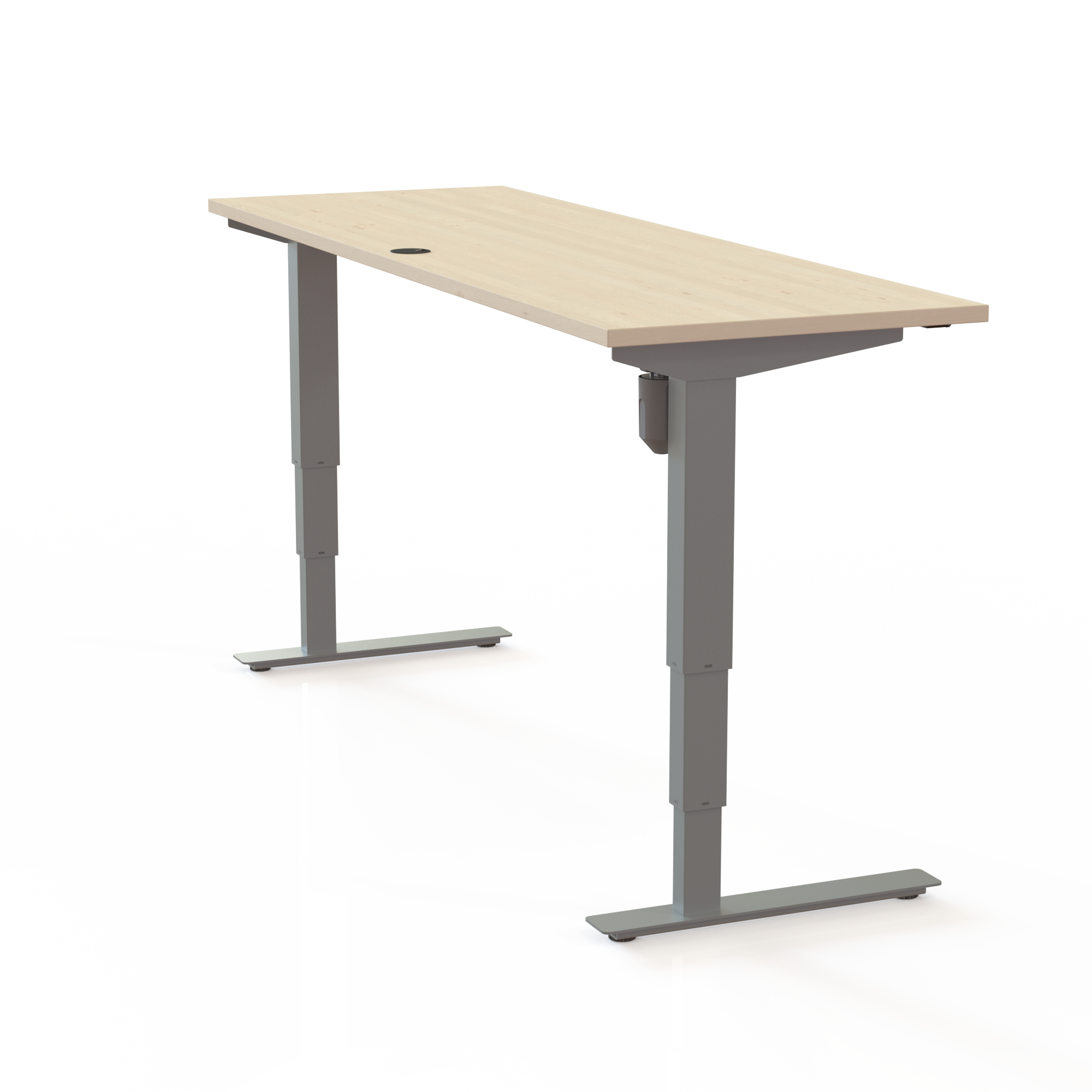 Electric Adjustable Desk | 180x60 cm | Maple with silver frame