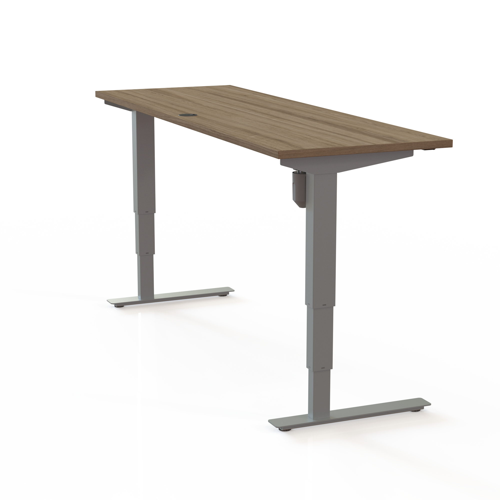 Electric Adjustable Desk | 180x60 cm | Walnut with silver frame