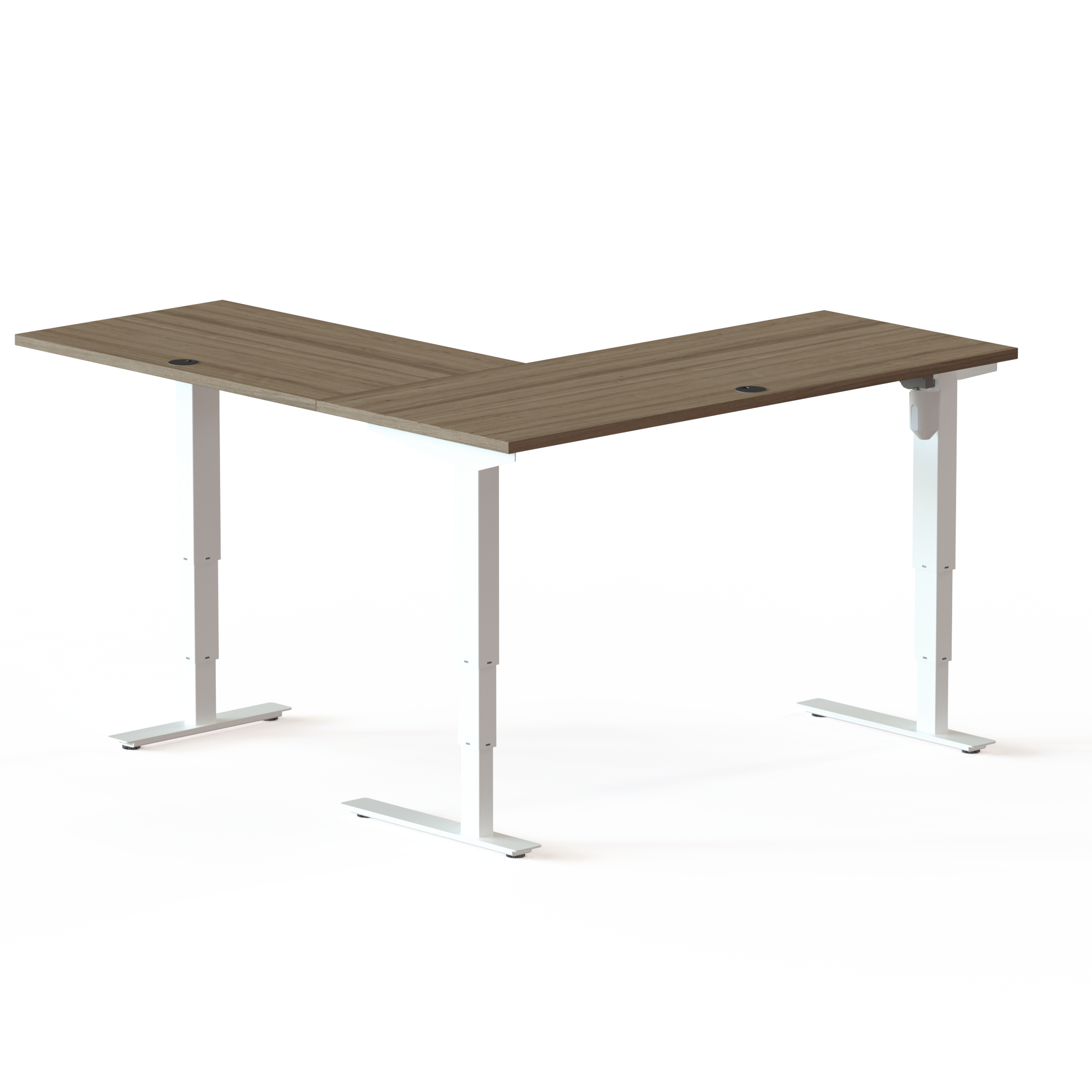 Electric Adjustable Desk | 150x60 cm | Walnut with white frame