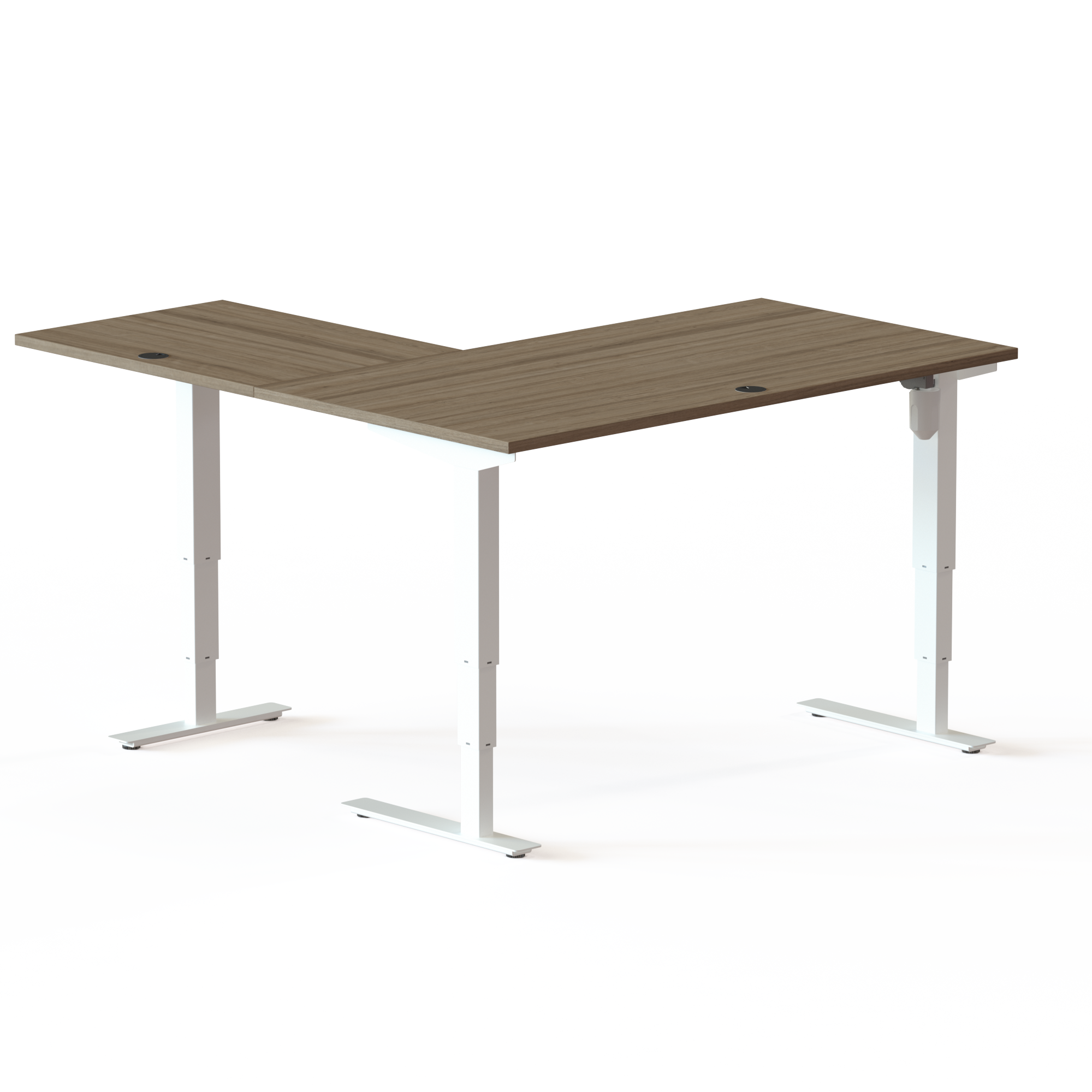 Electric Adjustable Desk | 150x80 cm | Walnut with white frame