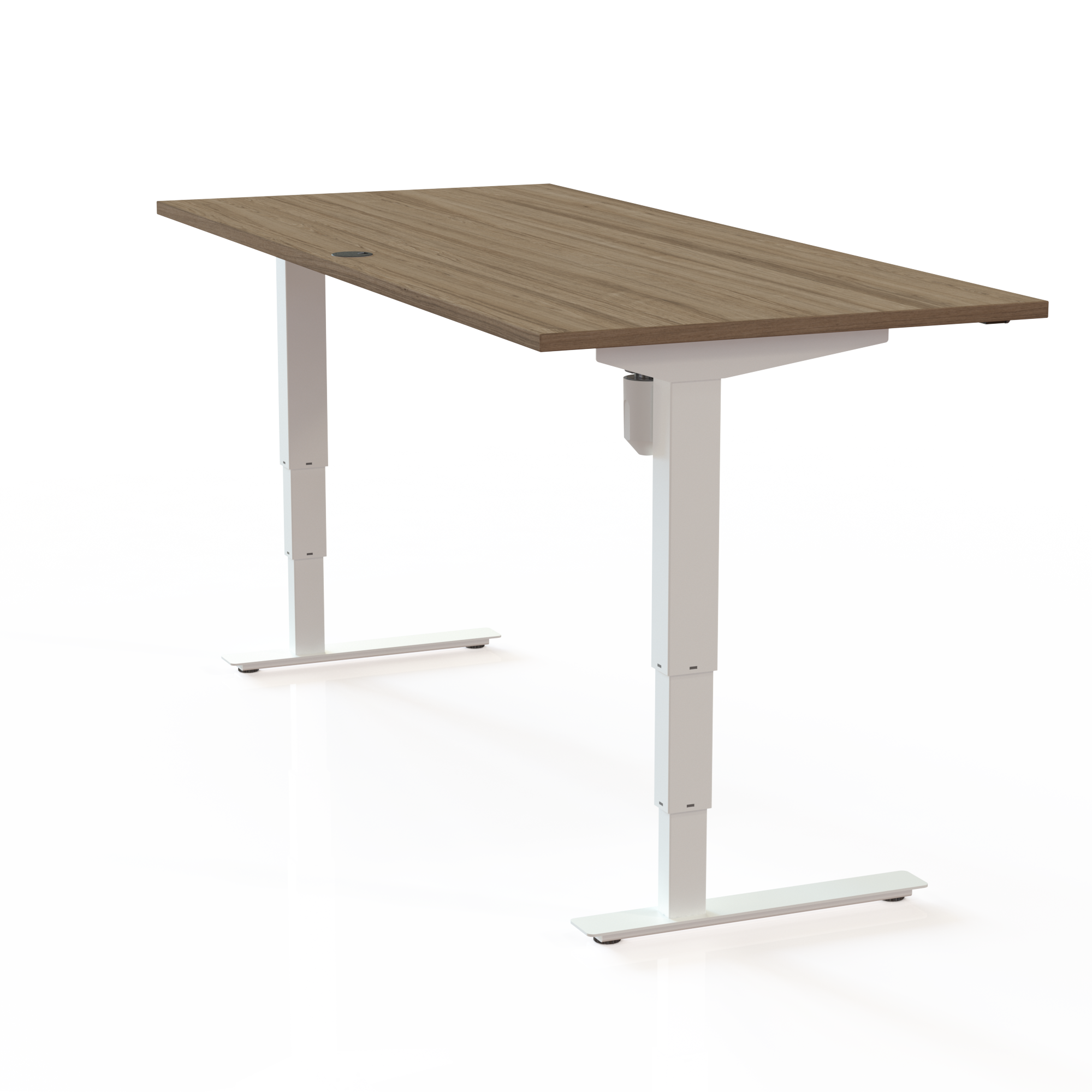 Electric Adjustable Desk | 180x80 cm | Walnut with white frame